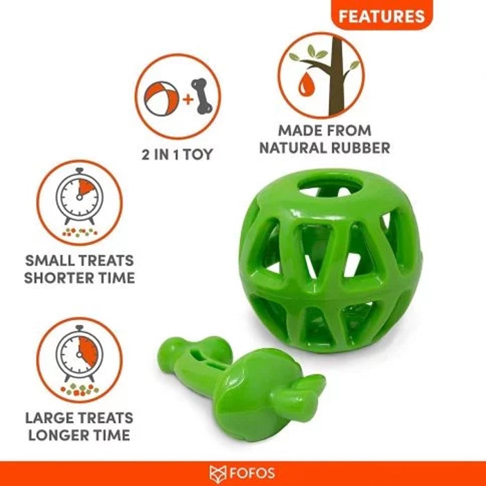 Fofos Fruity Bites Treat Disp Apple Dog Chew Toy