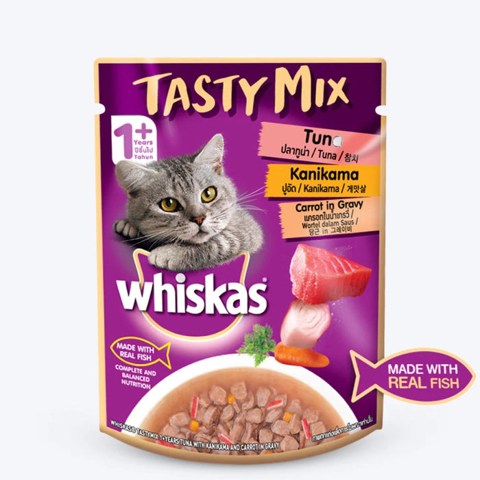 Whiskas Tasty Mix Tuna with Kanikama and Carrot Cat Wet Food