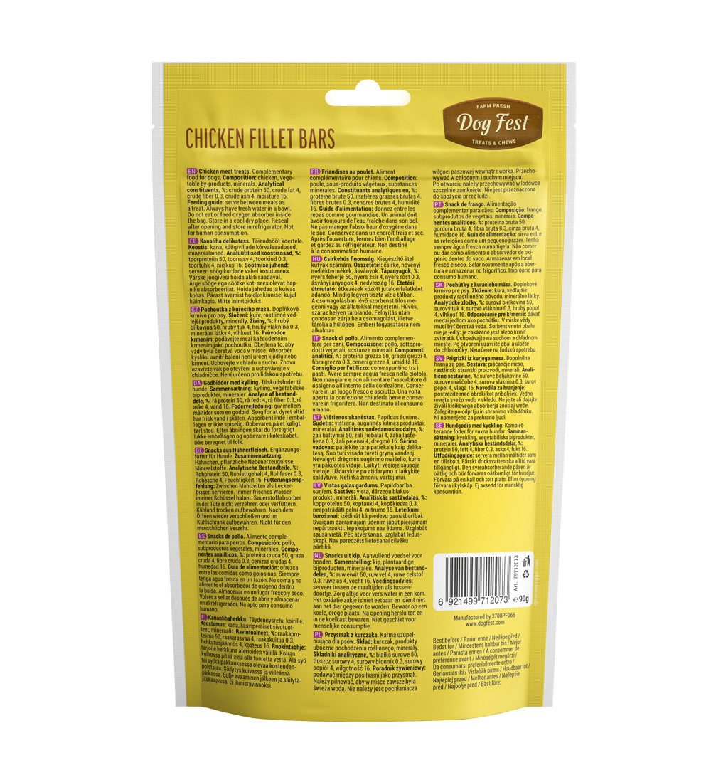 Dog Fest Chicken Fillet Bars Dogs Treat