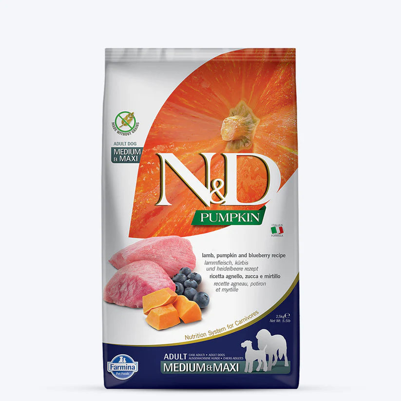 N&D Pumpkin Lamb and Blueberry Medium & Maxi Adult Dog Dry Food