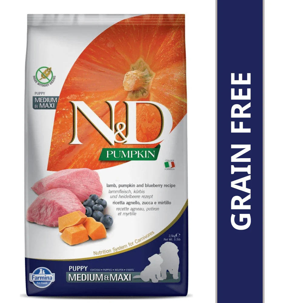 N&D Pumpkin Lamb and Blueberry Medium & Maxi Puppy Dry Food