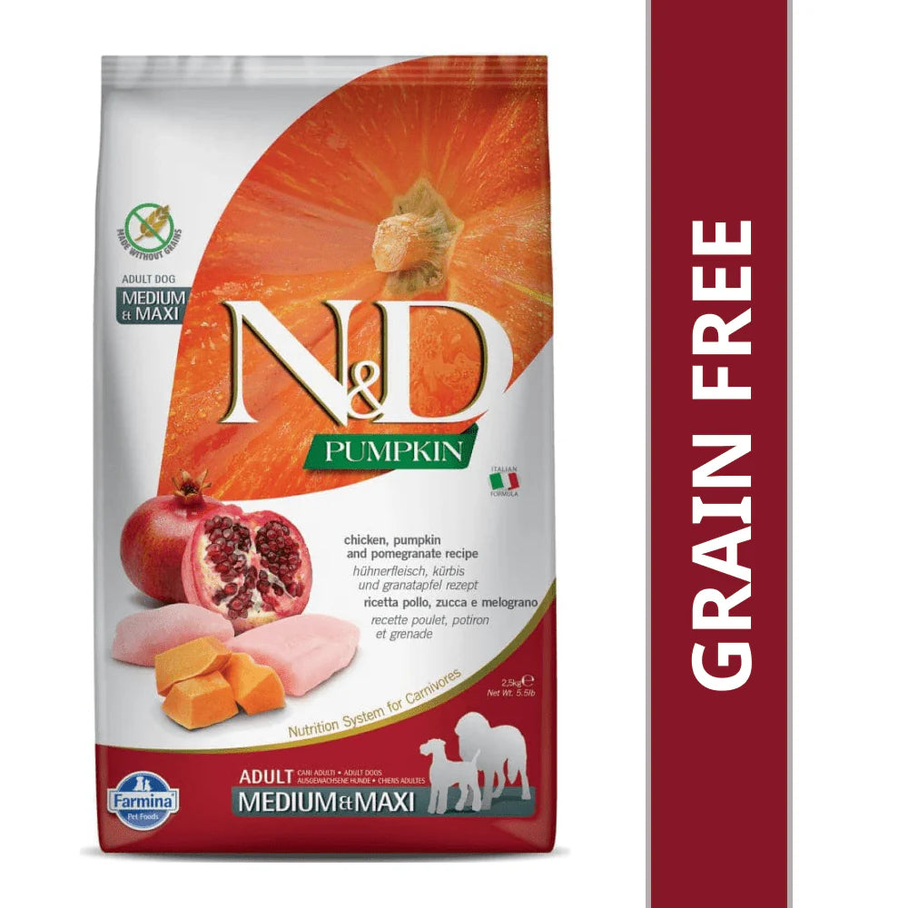 N&D Chicken Pumpkin Medium & Maxi Adult Dog Dry Food