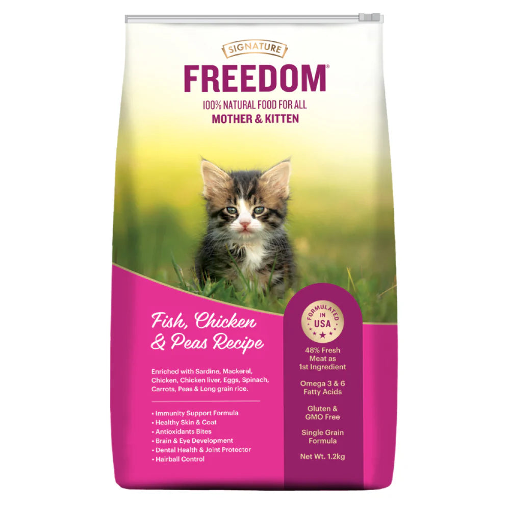 Signature Freedom Fish Chicken & Peas Kitten Dry Food