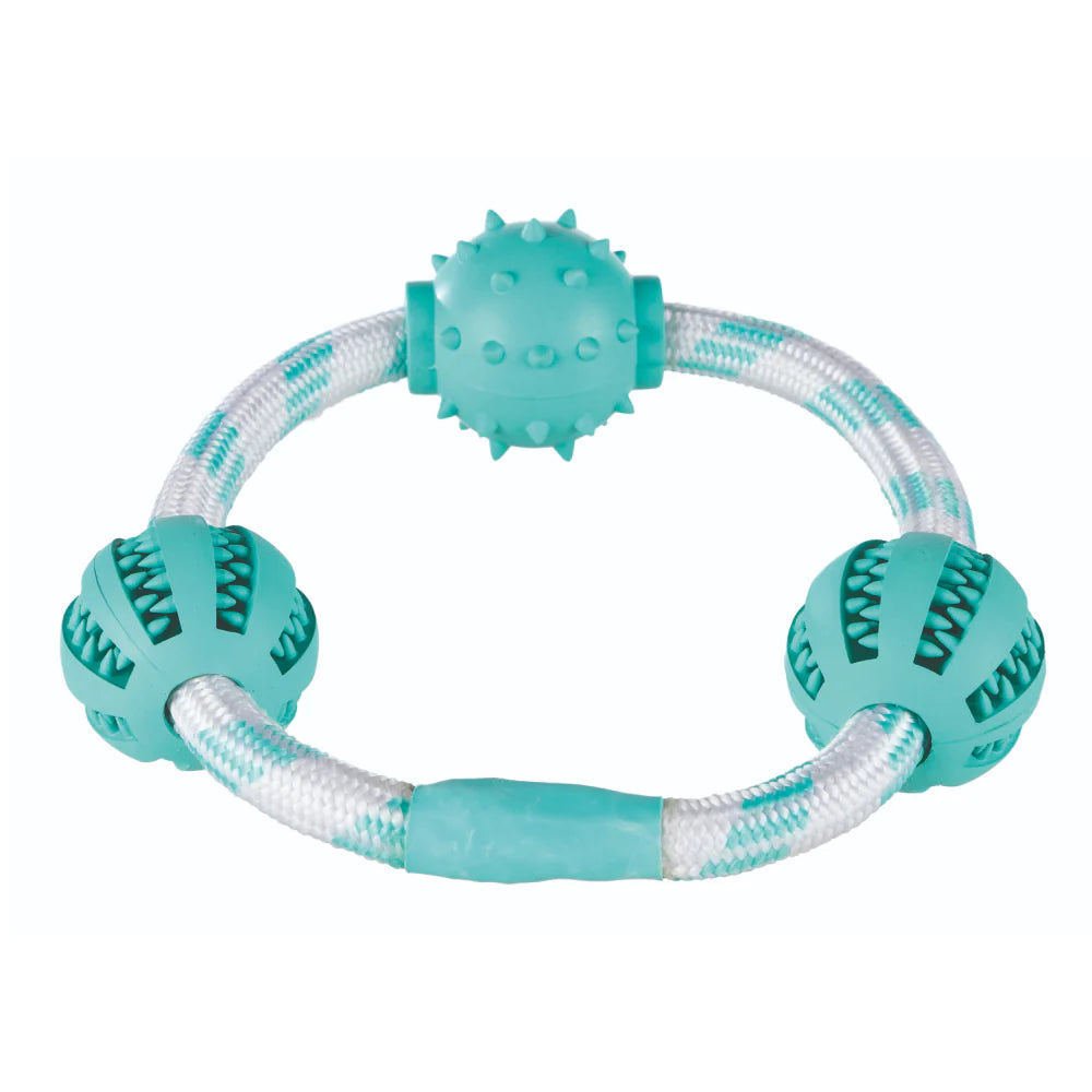 Trixie Denta Fun Rope Ring with Ball Toy for Dogs