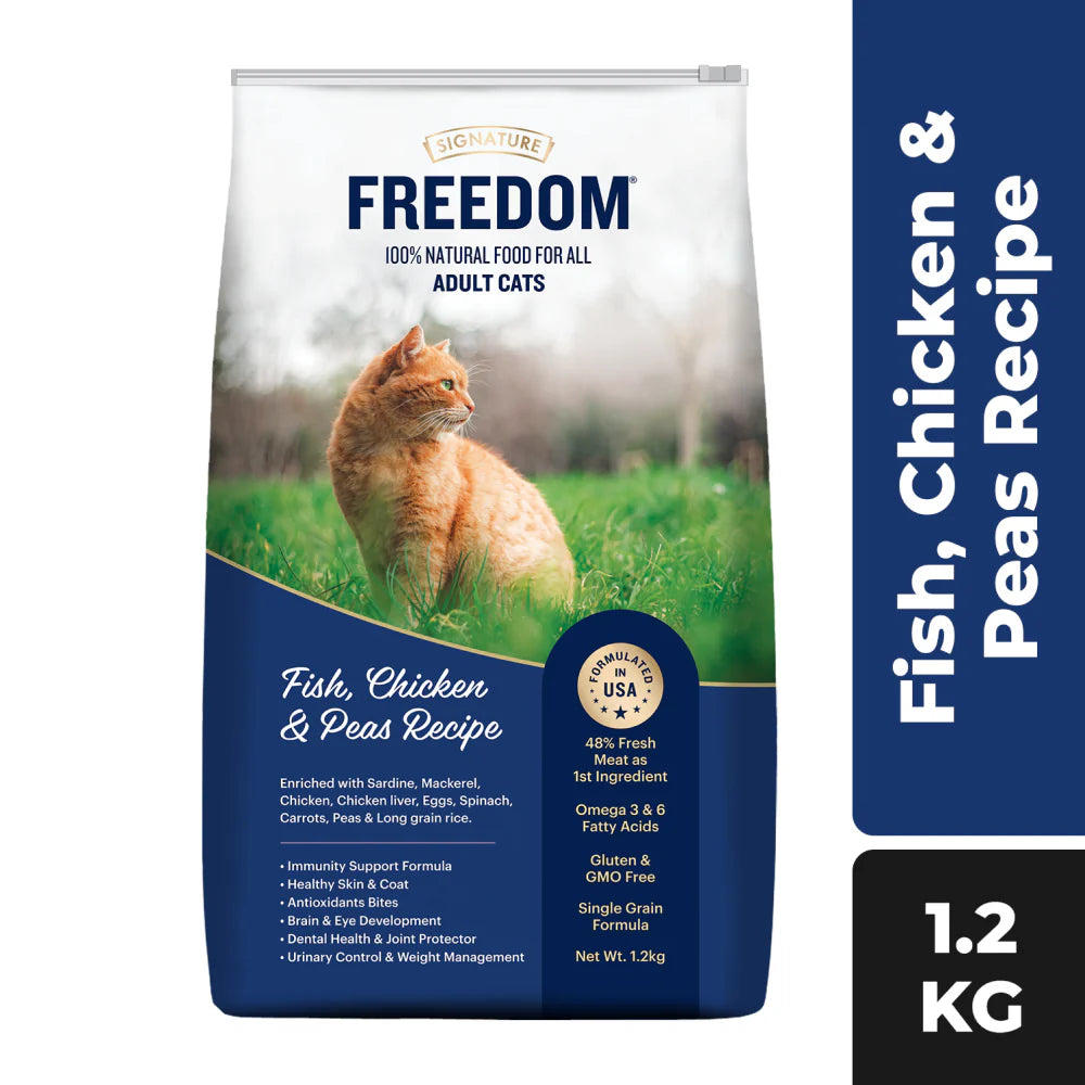Signature Freedom Fish Chicken & Peas Adult Cat Dry Food