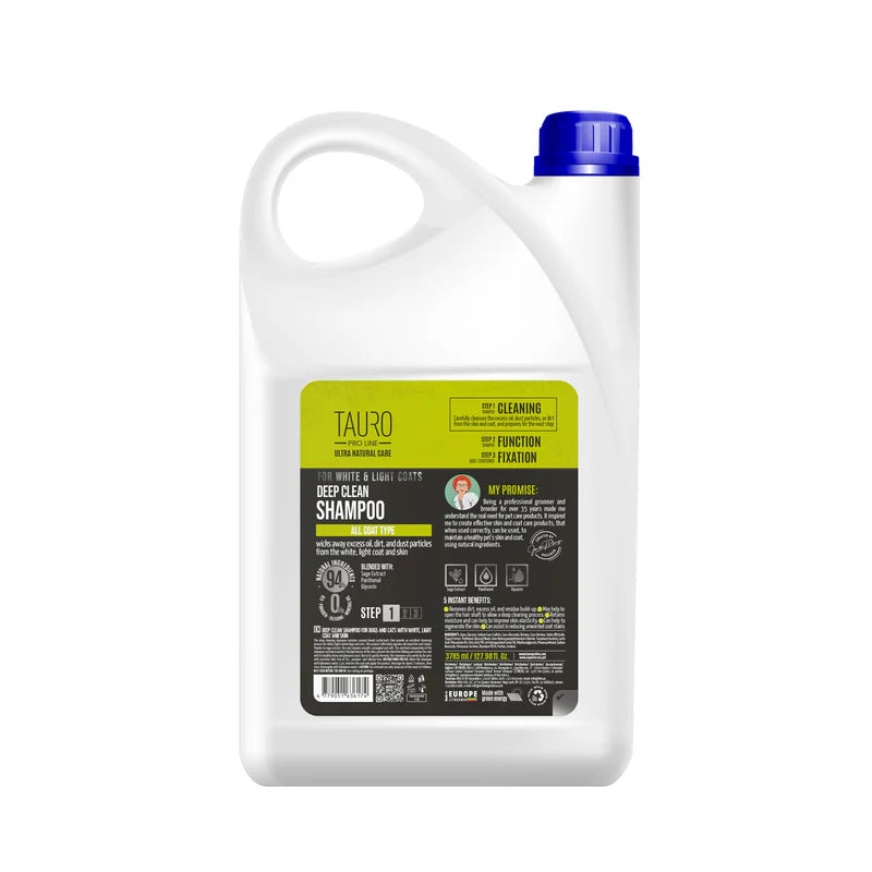 Tauro Pro Line Ultra Natural Care Deep Clean Shampoo Dogs and Cats with White Light Coat and Skin