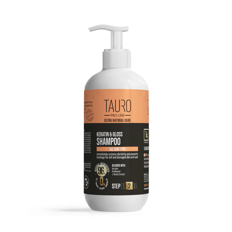 Tauro Pro Line Ultra Natural Care Shampoo with Keratin for Dogs and Cats Coat