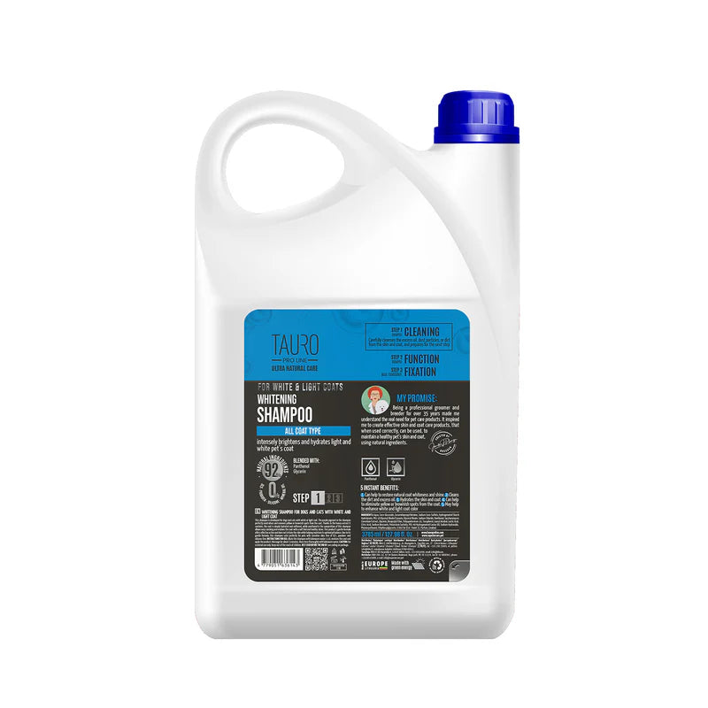 Tauro Pro Line Ultra Natural Care Whitening Shampoo for Dogs and Cats with White and Light Coat