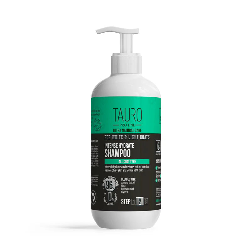Tauro Pro Line Ultra Natural Care  Intense Hydrate Shampoo  for Dogs and Cats with White Light Coat and Skin
