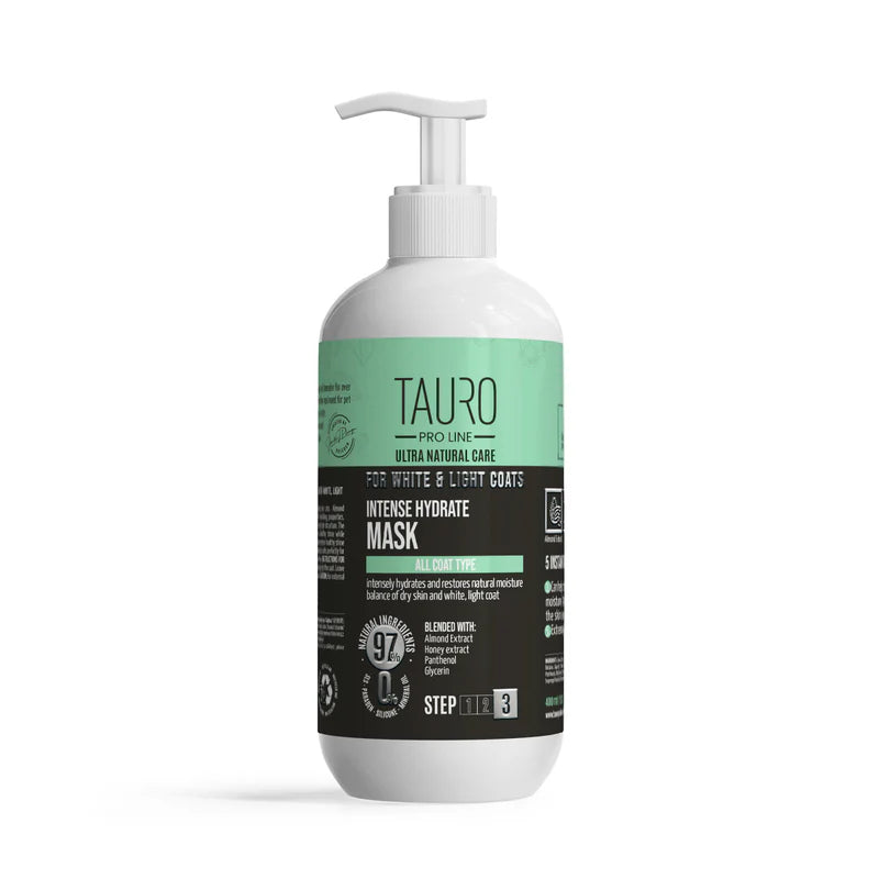 Tauro Pro Line Ultra Natural Care  Intense Hydrate Mask for Dogs and Cats with White Light Coat and Skin
