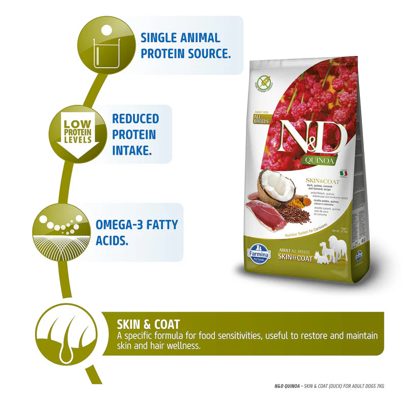 N&D Quinoa Skin & Coat Duck Grain Free Adult Dog Dry Food