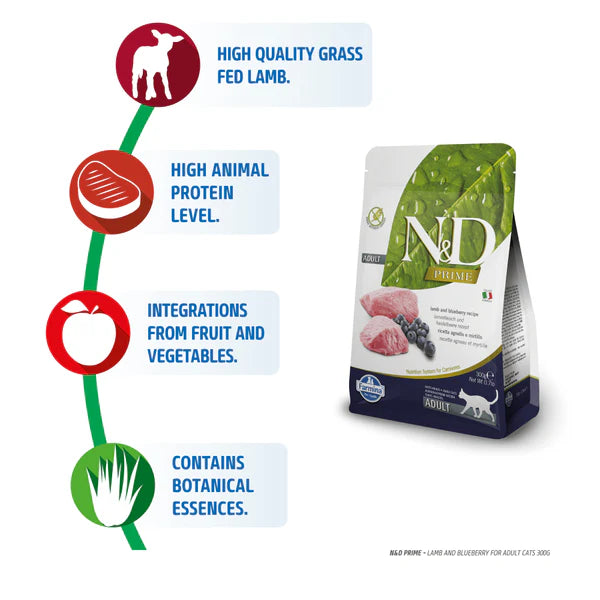 N&D Prime Lamb and Blueberry Adult Cat Dry Food
