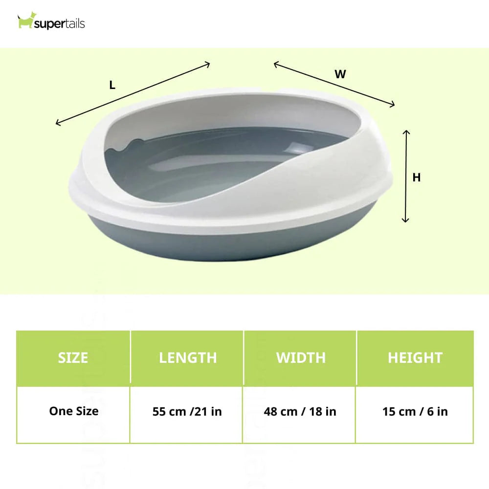 Savic Figaro Oval Litter Tray with Rim for Cats