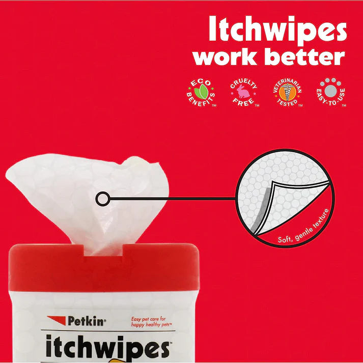 Petkin Itch Wipes for Dogs and Cats