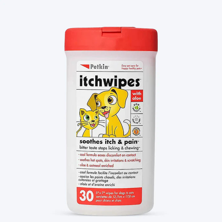 Petkin Itch Wipes for Dogs and Cats