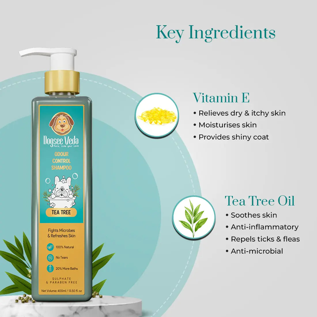 Dogsee Veda Tea Tree Odour Control Dog Shampoo
