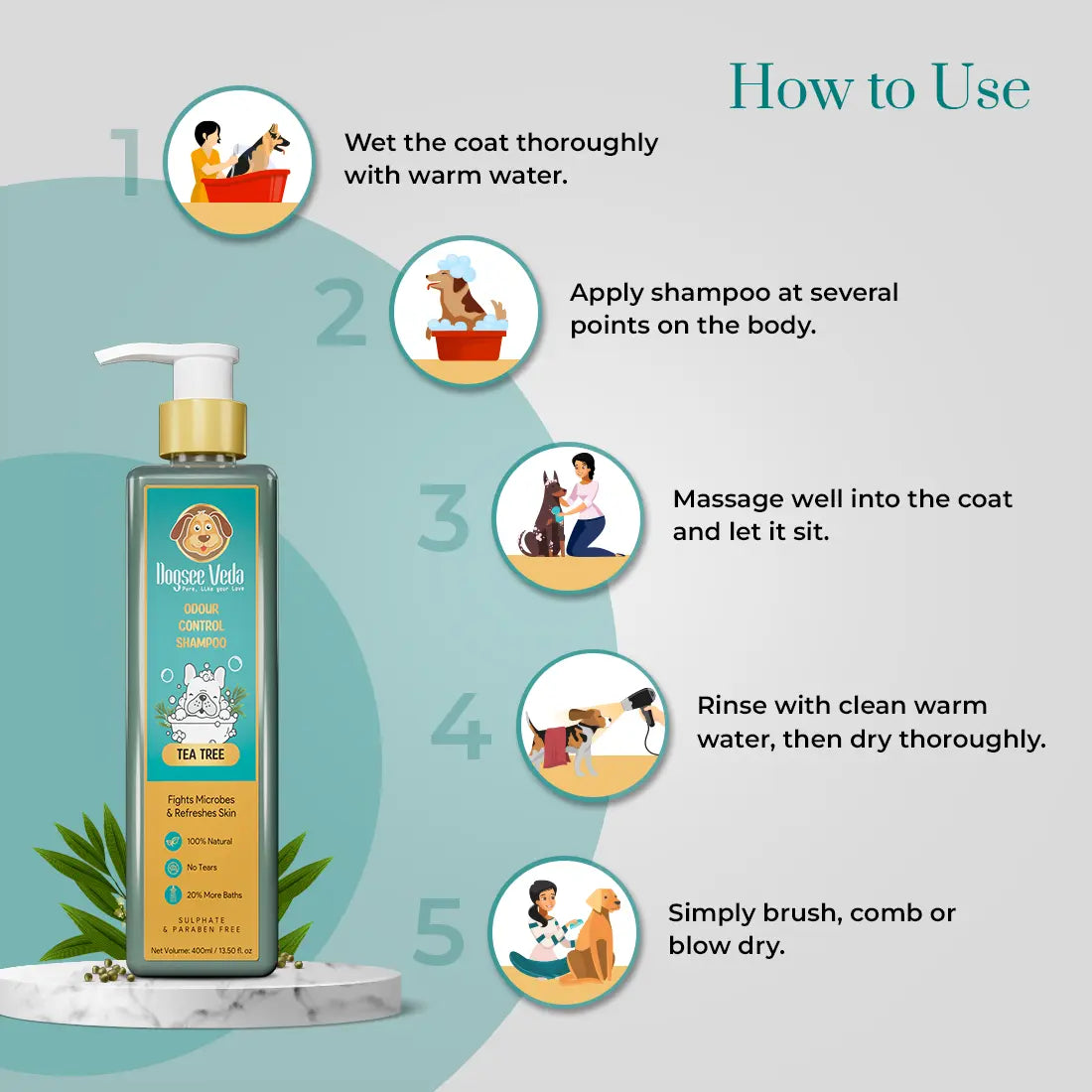 Dogsee Veda Tea Tree Odour Control Dog Shampoo