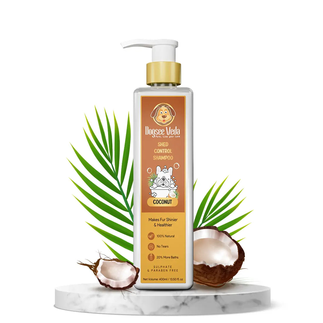 Dogsee Veda Shed Control Coconut Oil Dog Shampoo