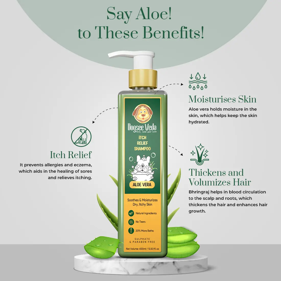 Dogsee Veda Aloe Vera Itch Relief Dog Shampoo