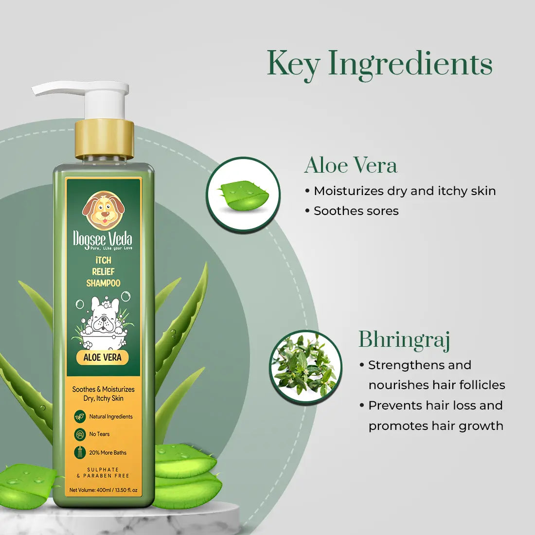 Dogsee Veda Aloe Vera Itch Relief Dog Shampoo