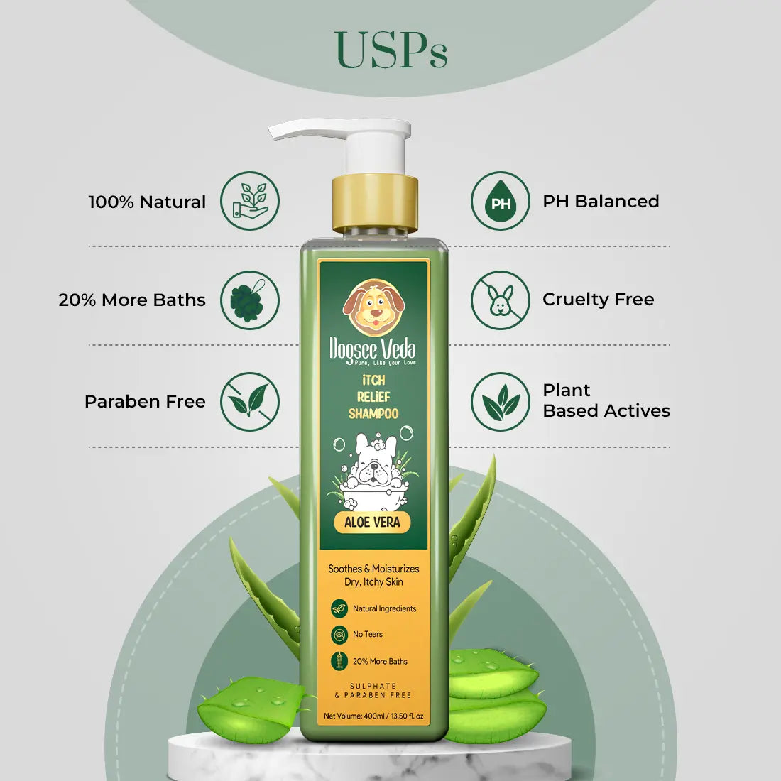 Dogsee Veda Aloe Vera Itch Relief Dog Shampoo