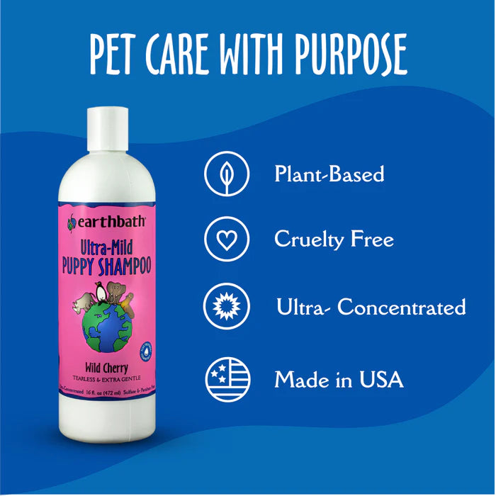 Earthbath Ultra Mild Wild Cherry Puppy Dog Shampoo