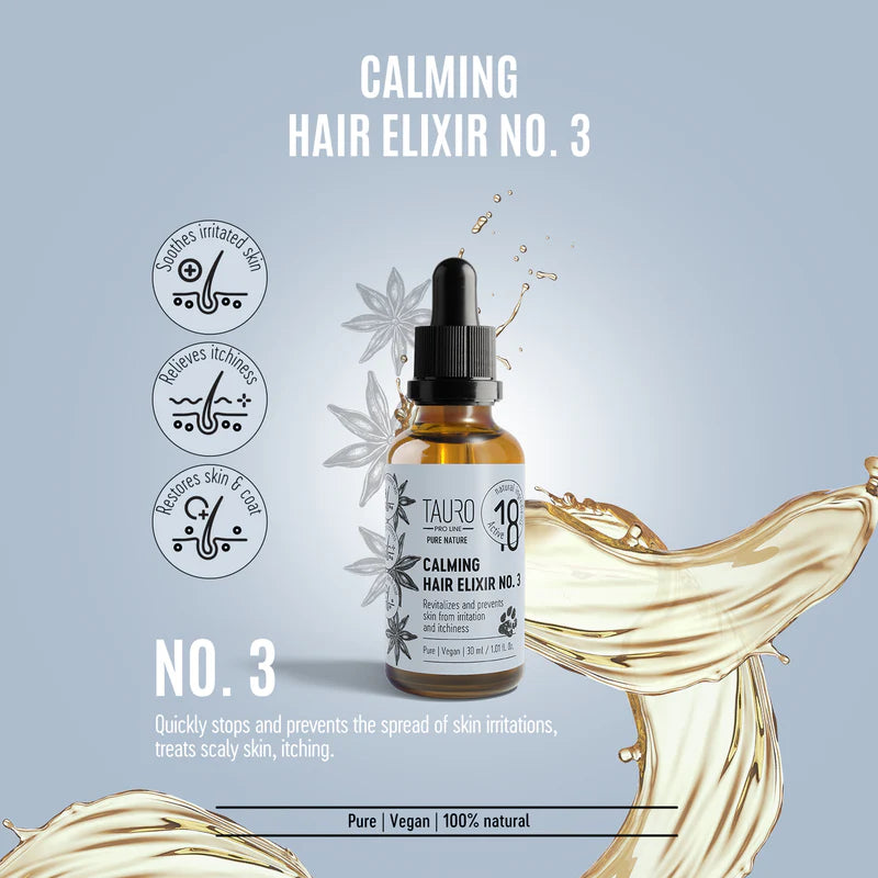 Tauro Pro Line Pure Nature Calming Elixir No. 3 for Calming Dogs and Cats Coat and Skin