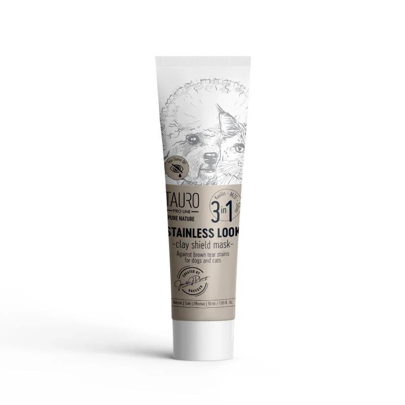 Tauro Pro Line Pure Nature Stainless Look 3in1 Natural Clay Mask to Prevent Tear Stains on the Coat for Dogs