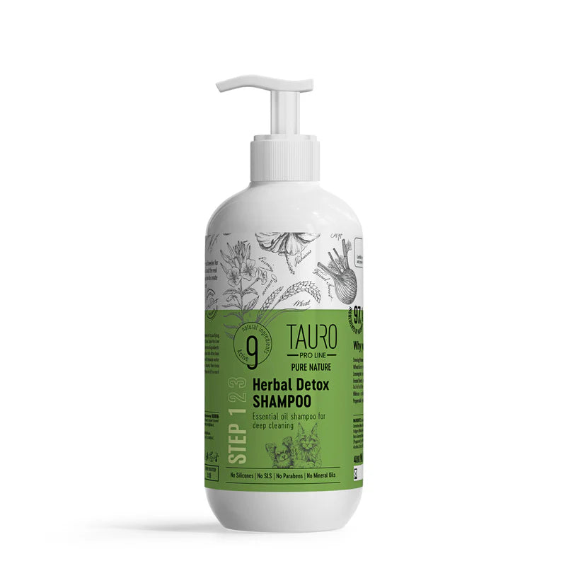 Tauro Pro Line Pure Nature Herbal Detox Deep Cleaning Shampoo for Dogs and Cats Coat