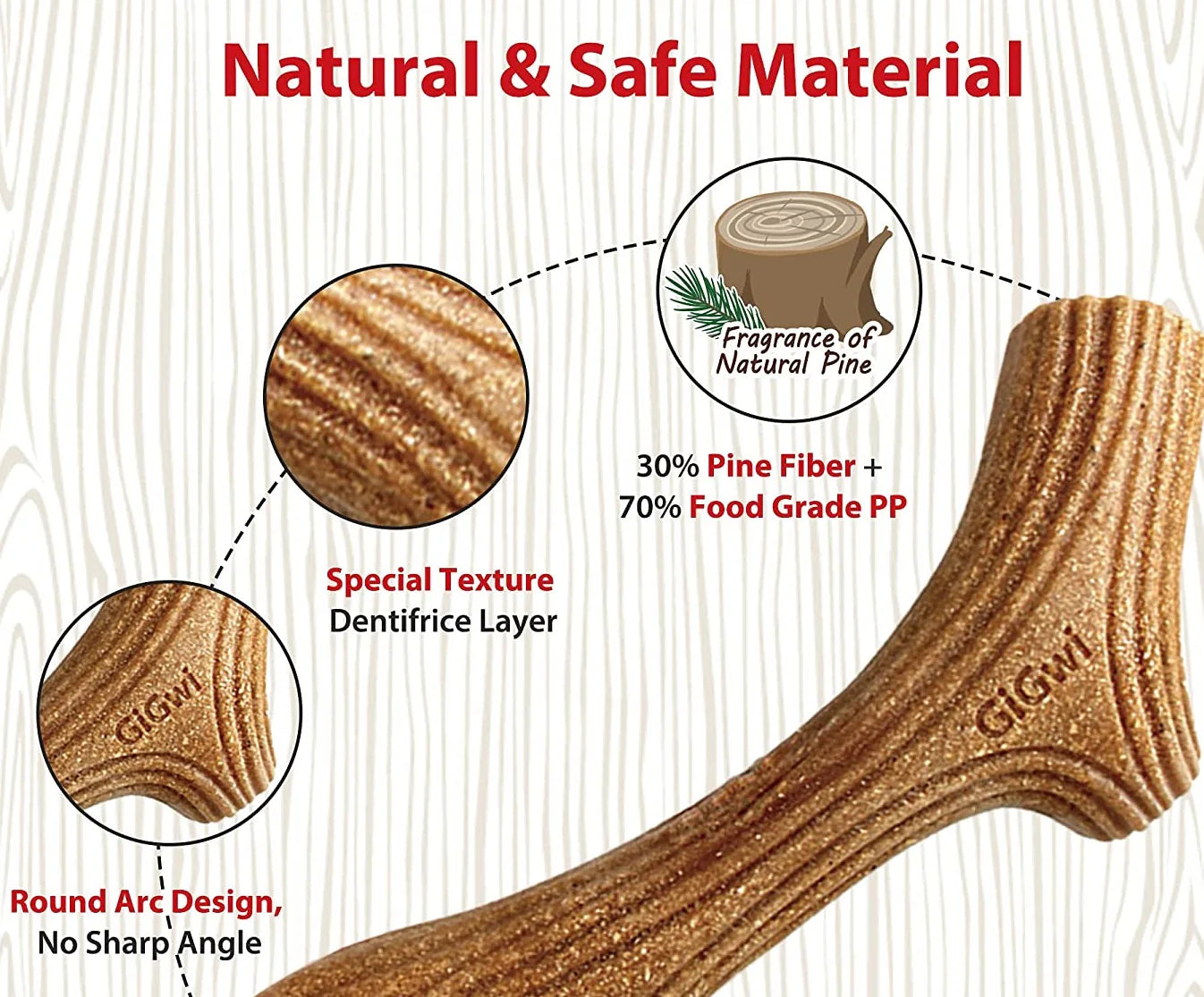 Gigwi Dog Chew Wooden Toy for Dogs