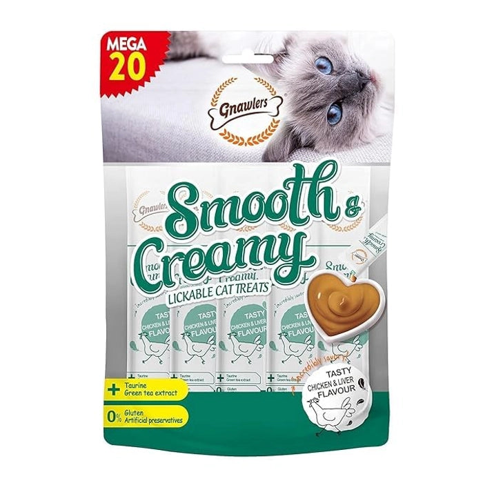 Gnawlers Smooth Creamy Treat for Cats Pack of 20 Tubes