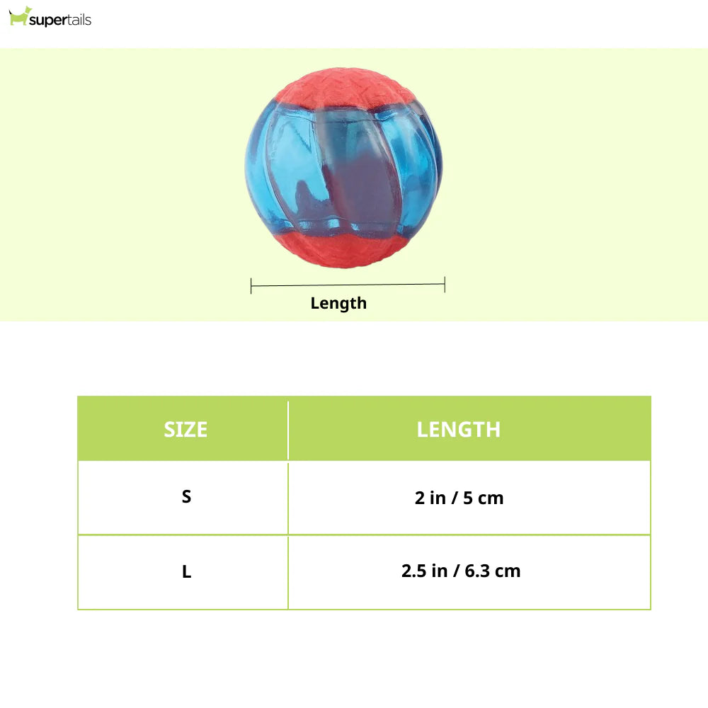 Zeus Duo Ball With Squeaker & Glow 2PK