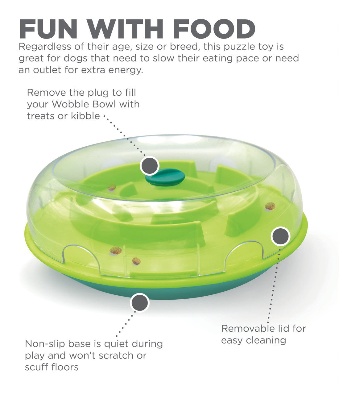 Outward Hound Wobble Bowl Interactive Treat Puzzle