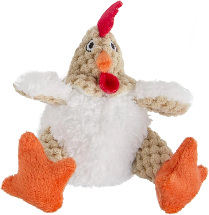 Nutrapet Fat White Rooster Squeaky Plush Dog Toy