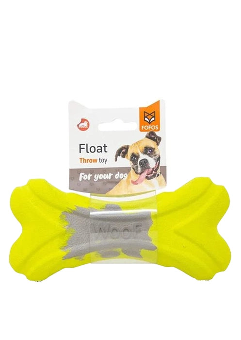 Fofos Woof Up Bone Durable Yellow Medium & Large Dog Chew Toy