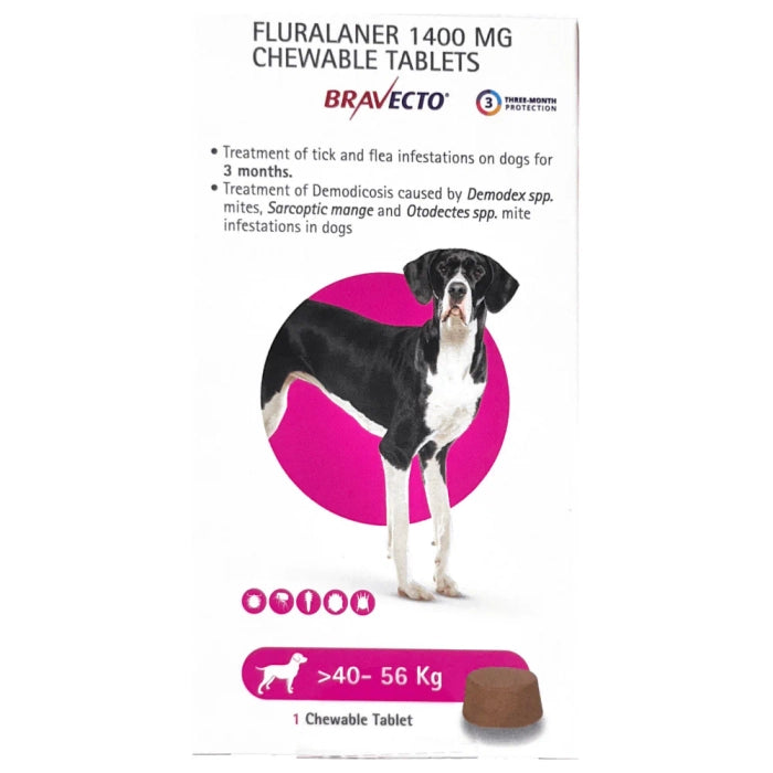 Bravecto Fluralaner Flea and  Tick Control Tablet for Dogs