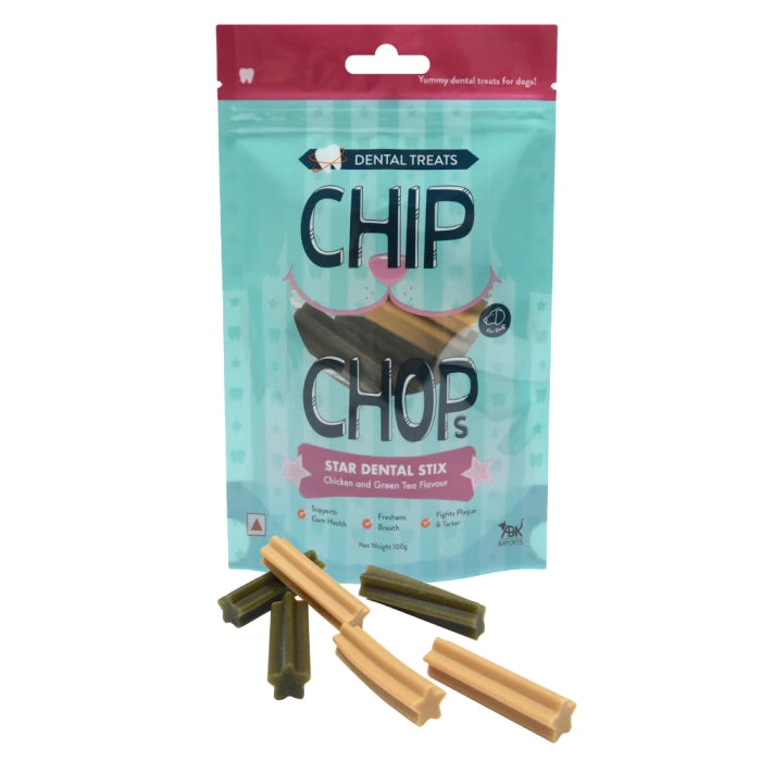 Chip Chops Chicken and Green Tea  Star Dental Dog Stix