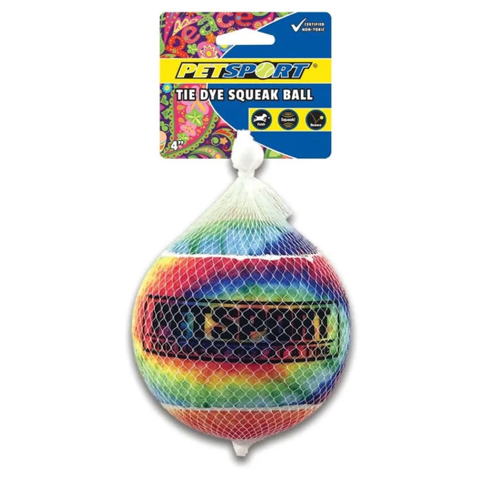 Petsport Tie Dye Squeak Ball for Dogs