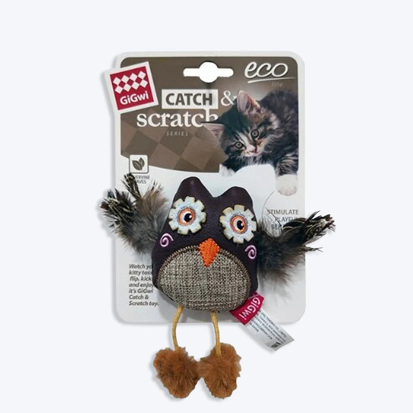 GiGwi Catch & Scratch Owl Toy for Dogs