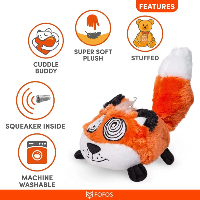 Fofos Forest Eye Round Stuffed Soft Squeaky Plush Dog Toy