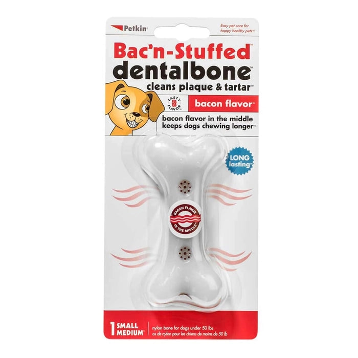 Petkin Bac'n Stuffed Dentalbone Oral Care for Dogs