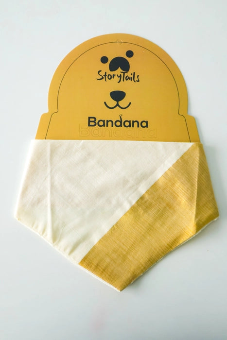 Story Tails Onam Special Kasavu Bandanas for Dogs