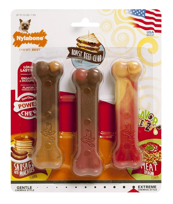 Nylabone Power Chew Flavor Frenzy Bone Triple Pack