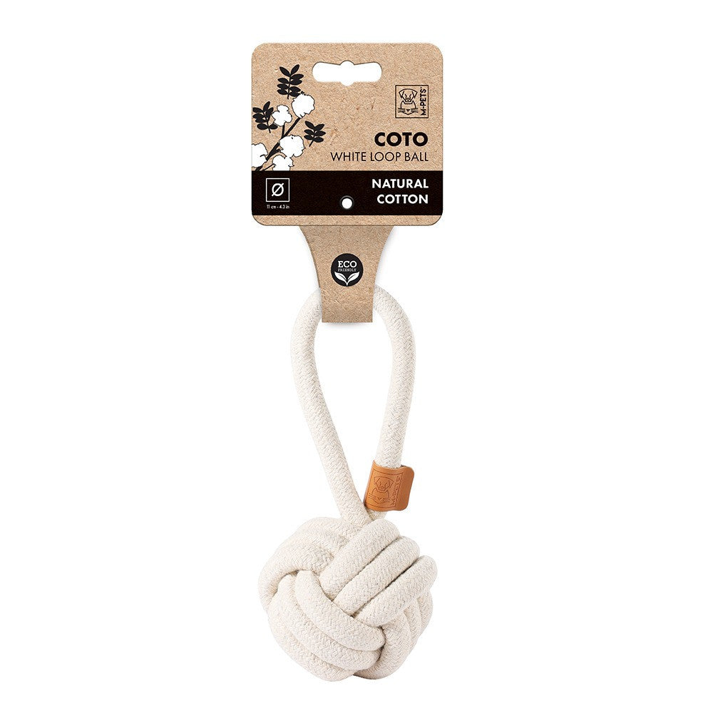 M Pets Coto White Loop Ball for Dogs