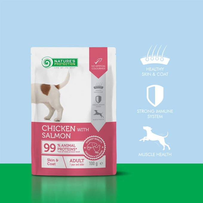 Nature's Protection Adult Skin & Coat With Chicken & Salmon Dog Wet Food