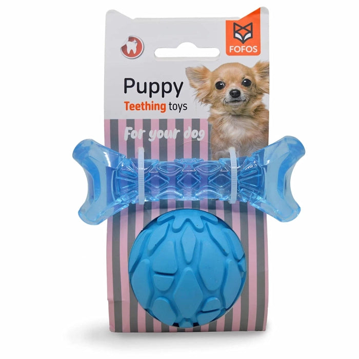 Fofos- Puppy Teething Milk Bone and Ball Dog Toy