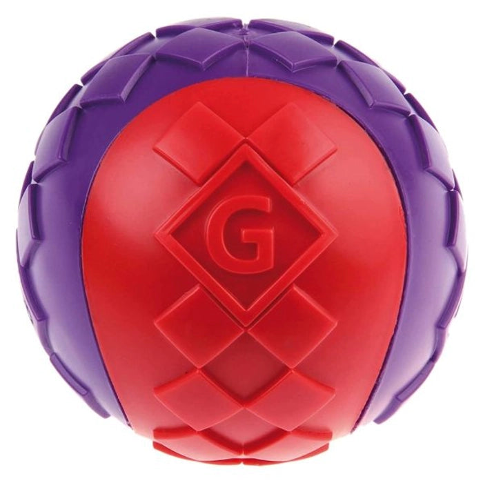 Gigwi-Ball Squeaker Solid Red& Purple