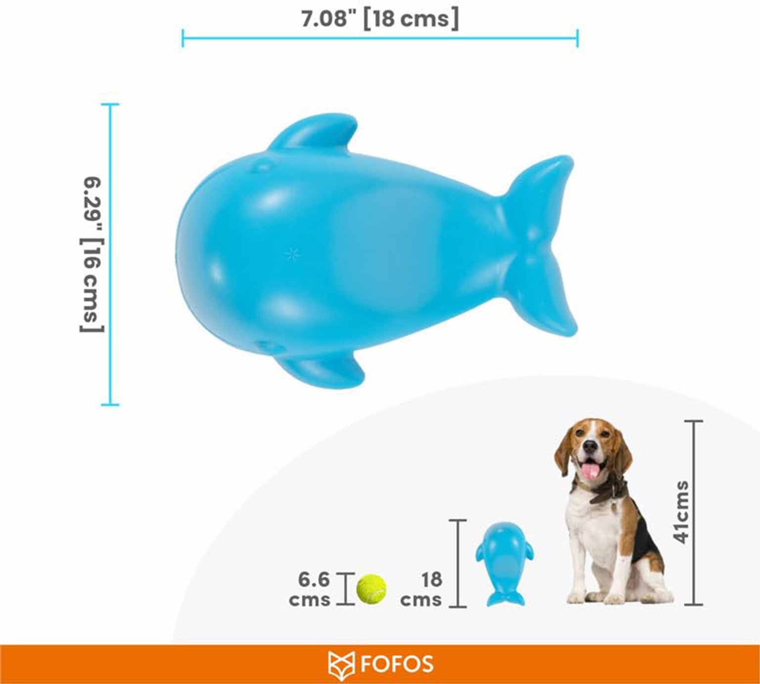 Fofos Tough Dog Toy Whale Dog Toy