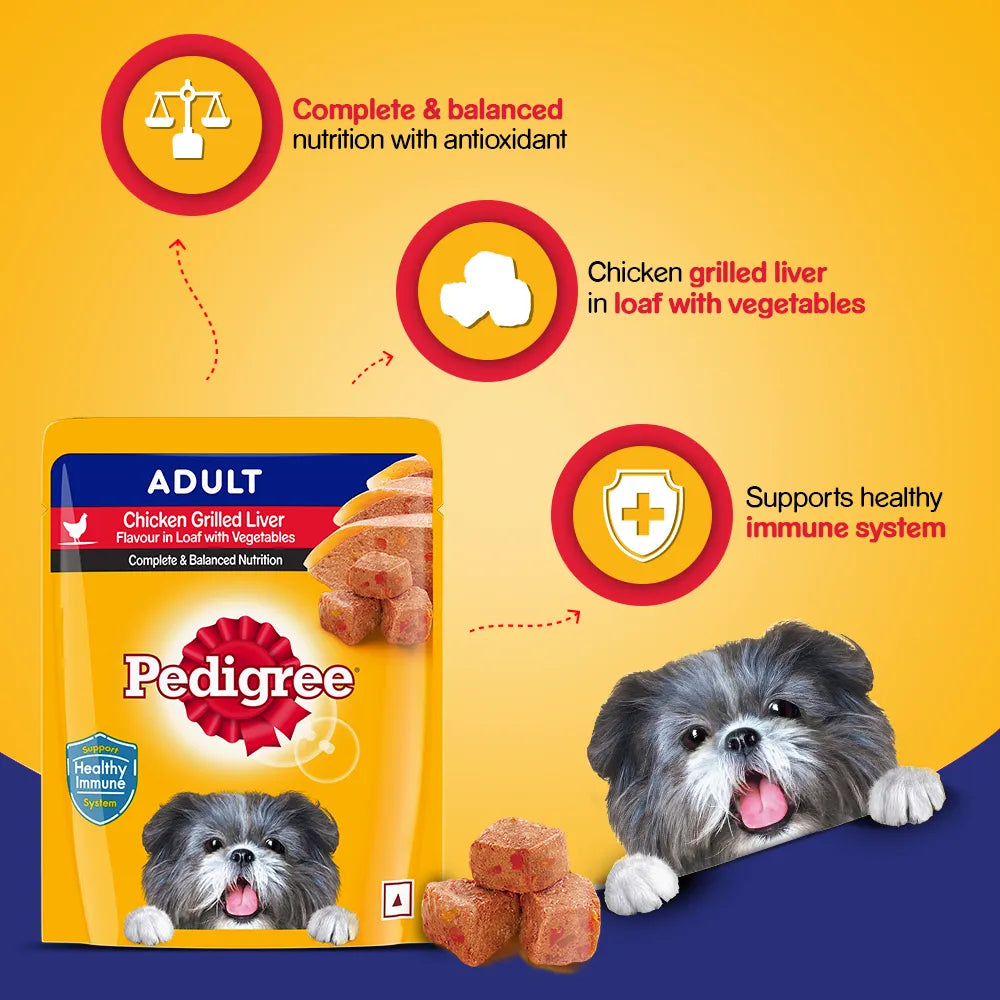 Pedigree-Adult Wet Dog Food Chicken Grilled Liver in Loaf with Vegetables