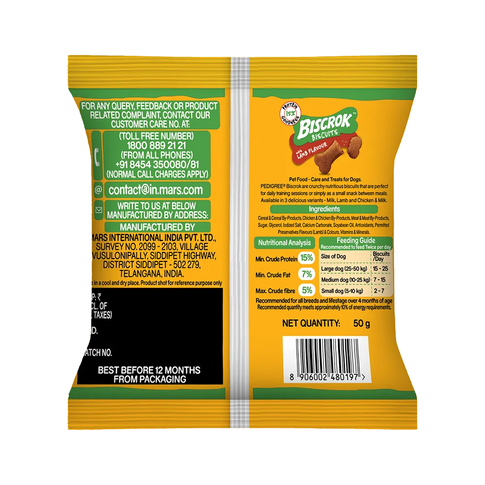 Pedigree- Biscrok Biscuits in Lamb Falvour Adult Dog Treat